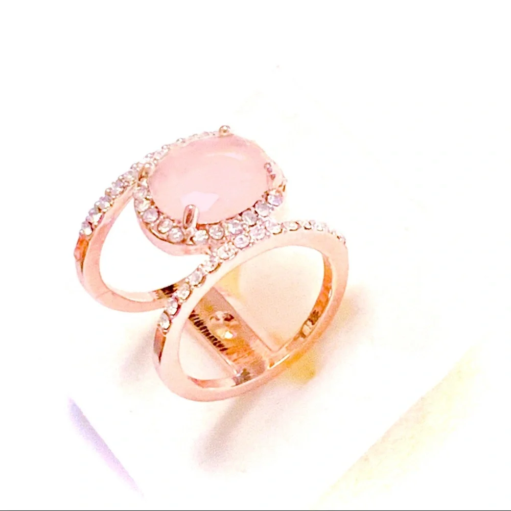 🆕 Gen Rose Quartz Diamond 14k Rose Gold Ring NWT - Picture 5 of 8
